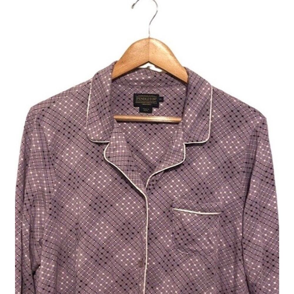 Pendleton Lounge Shirt Women Size XL Button Up Purple Long Sleeves EUC - Picture 2 of 6